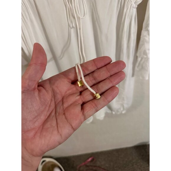 Vix White Semi Sheer V Neck Bell Sleeved Flowy Oversized Boho Swimsuit Coverup - Picture 7 of 13